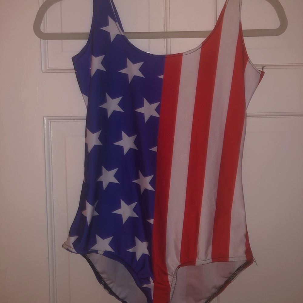 NWOT Fourth of July American flag one piece